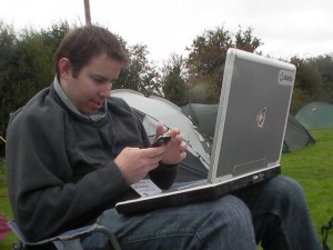 Colin Macdonald tries to share his EDGE connection from his iPhone