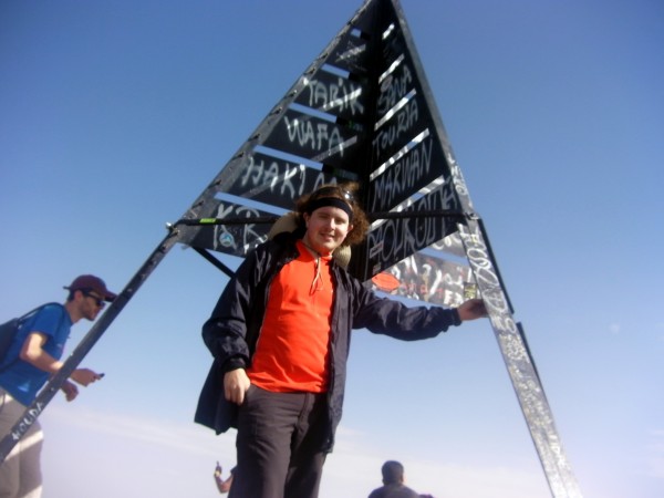 At the summit of Mount Toubkal At the summit of Mount Toubkal