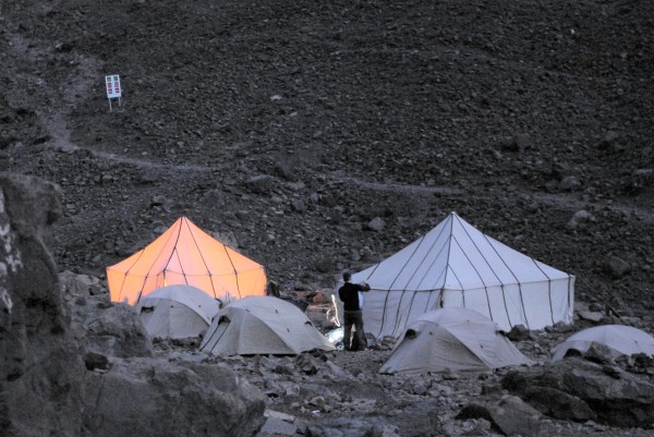 Basecamp by moonlight