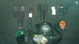 If you're Tim, this is the electronics you take, including spare batteries