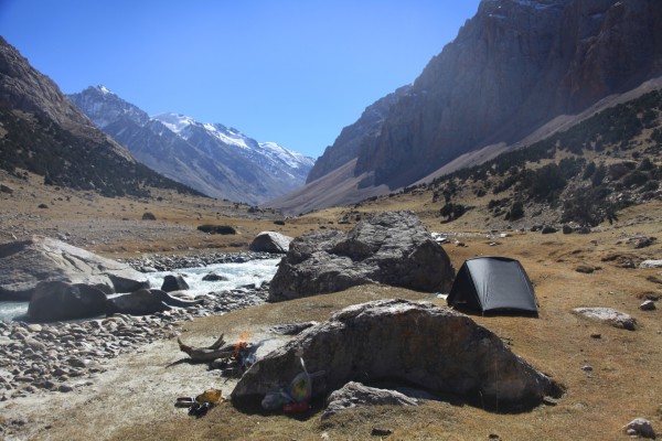 Camping in Jiptik Valley, Batken Province, Kyrgyzstan