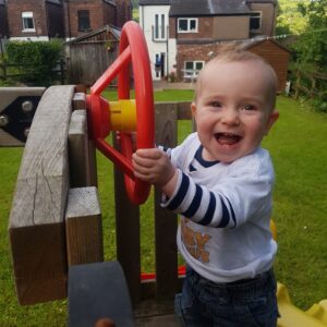 James birthday slide-swing combo present